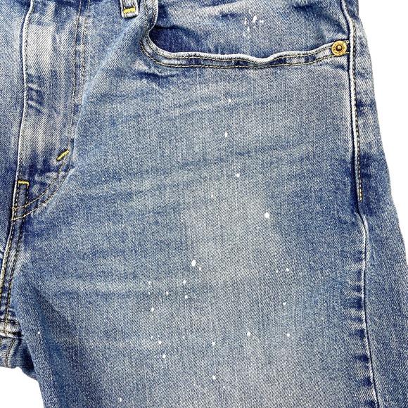 Levi's Cutoff Jean Shorts Women's Unisex 33" x 5.5" Stretch Denim Paint Splatter - Picture 7 of 12
